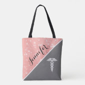 Tote Bag Le caducée Médicale d'infirmière rougissent les (Dos)