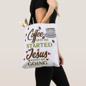 Tote Bag Le Café Amusant Me Fait Commencer Jésus M'Empêche (De près)