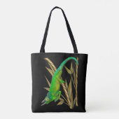 Tote Bag Le caméléon de Jackson traînant dans le bambou (Dos)