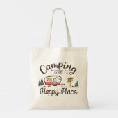 Tote Bag Le Camping Est Mon Endroit Heureux (Dos)