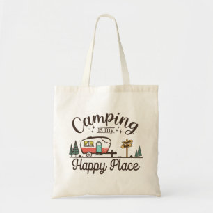 Tote Bag Le Camping Est Mon Endroit Heureux