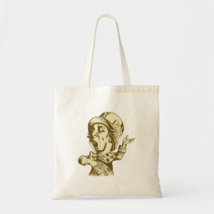 Tote Bag Le chapelier fou a encré la sépia
