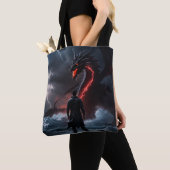 Tote Bag Le chasseur défie un dragon (De près)