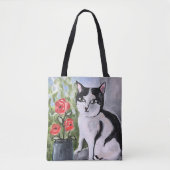 Tote Bag Le chat et les coquelicots (Devant)