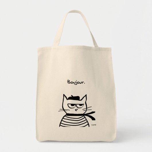 Tote Bag Le chat fâché est tellement très français (Devant)