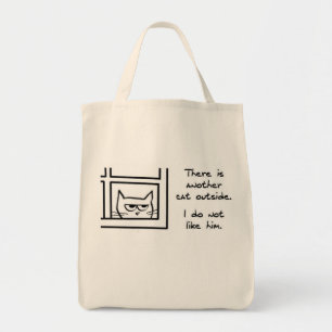 Tote Bag Le chat fâché voit un autre chat - chat drôle