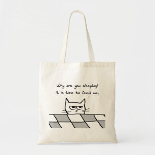 Tote Bag Le chat fâché vous veut hors du lit
