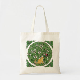 Tote Bag Le chat gingembre regarde un papillon
