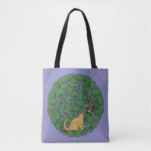 Tote Bag Le chat gingembre regarde un papillon