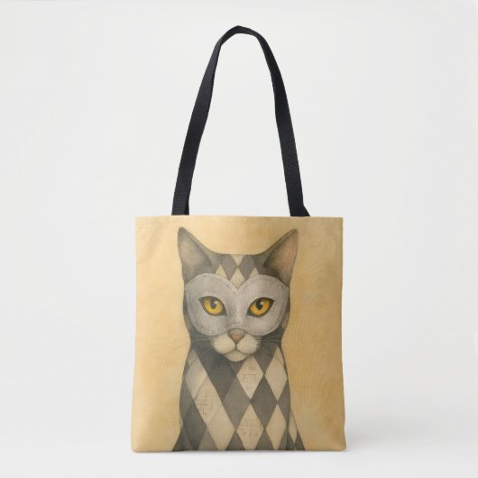 Tote Bag Le Chat Masqué Vénitien (Devant)