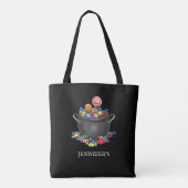 Tote Bag Le chaudron de sorcière pour Halloween (Dos)