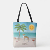 Tote Bag Le Chien De La Faune Et L'Iggy Blanche À Une Plage (Dos)
