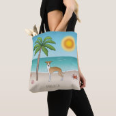 Tote Bag Le Chien De La Faune Et L'Iggy Blanche À Une Plage (De près)