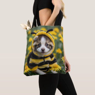 Tote Bag Le chiot le plus bourdonnant dans la prairie