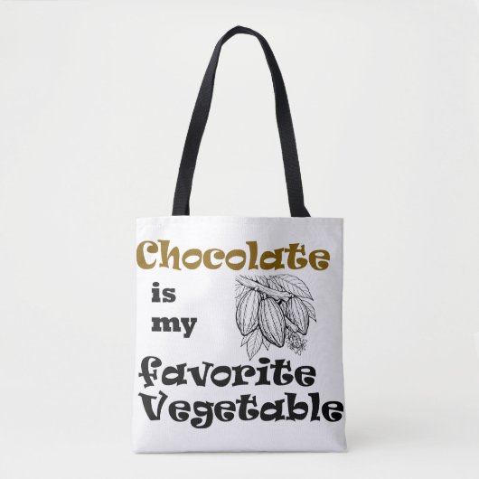 Tote Bag Le chocolat est mon légume préféré (Devant)