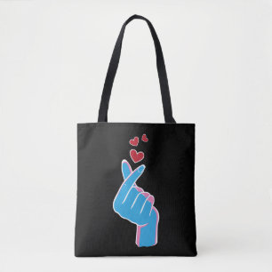 Tote Bag Le Coeur des doigts de la musique coréenne Kpop S