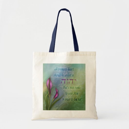Tote Bag Le coeur d'une femme - zantedeschia (Devant)