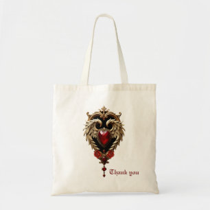 Tote Bag Le coeur gothique du feu et de l'or