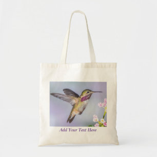 Tote Bag Le colibri de Calliope vole dans le violet et le r