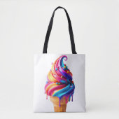 Tote Bag Le cône de glace classique vibrant de SlipperyJoe' (Devant)