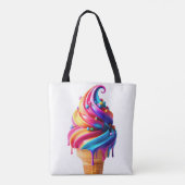 Tote Bag Le cône de glace classique vibrant de SlipperyJoe' (Dos)