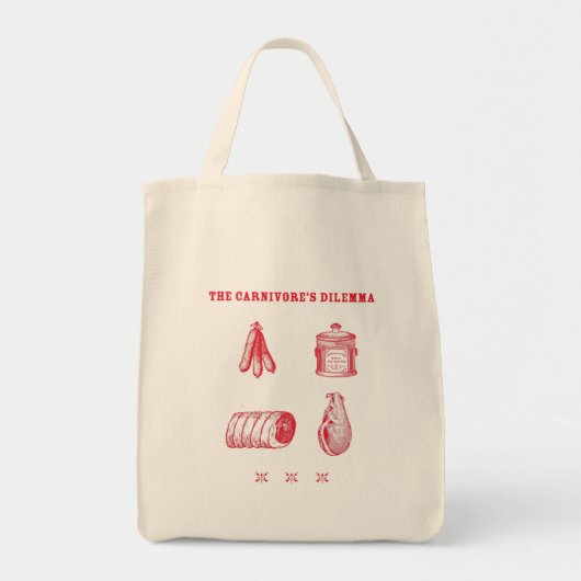 Tote Bag Le dilemme de Fourre-tout du Carnivore (Devant)