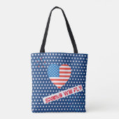 Tote Bag Le Drapeau américain 4 juillet design personnalisé (Dos)