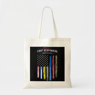 Tote Bag Le drapeau américain des premiers intervenants sou