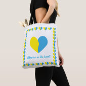 Tote Bag Le drapeau ukrainien au design simple (De près)