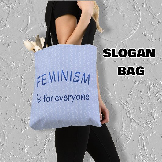 Tote Bag Le féminisme pour tout le monde, à motifs bleus