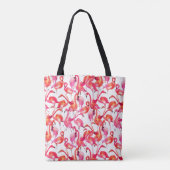 Tote Bag Le Flamant rose d'aquarelle dans les aquarelles | (Dos)