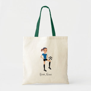 Tote Bag Le footballeur de la fille personnalisé