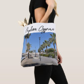 Tote Bag Le front de mer de Paphos avec palmiers (De près)