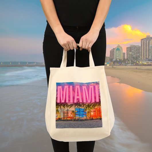 Tote Bag Le front de mer pittoresque de Neon Miami