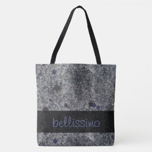 Tote Bag Le gris de granit de géologie avec le bleu