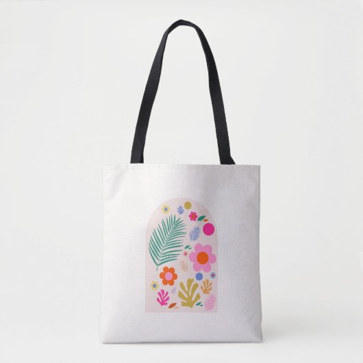 Tote Bag Le Jardin 04 Fleurs Rétro Modernes Florales (Devant)