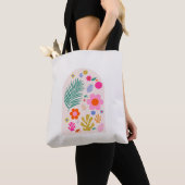 Tote Bag Le Jardin 04 Fleurs Rétro Modernes Florales (De près)