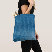 Tote Bag Le jean bleu texture gros plan. jean denim bleu (De près)
