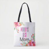 Tote Bag Le jour de mère floral de la meilleure aquarelle (Devant)
