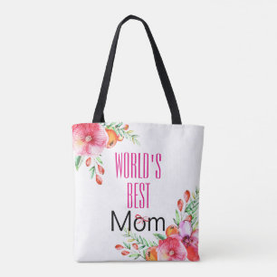 Tote Bag Le jour de mère floral de la meilleure aquarelle