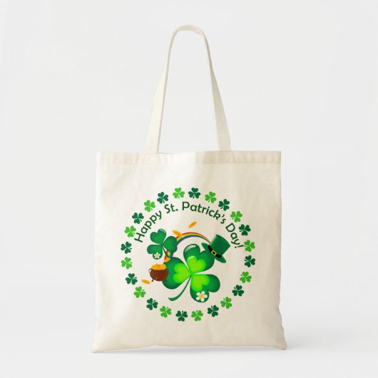 Tote Bag Le jour de St Patrick heureux (Devant)