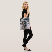 Tote Bag Le Labrador Noir Joue Dans L'Eau (Sur le modèle)