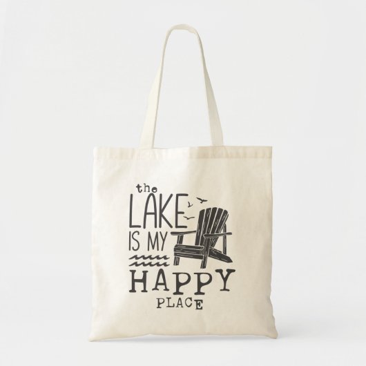 Tote Bag Le Lac Est Mon Endroit Heureux (Devant)