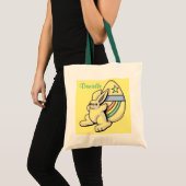 Tote Bag Le lapin et l'oeuf Jaune Budget Fourre-tout (Devant (produit))