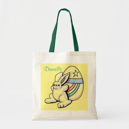 Tote Bag Le lapin et l'oeuf Jaune Budget Fourre-tout (Devant)