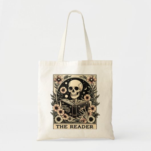 Tote Bag Le lecteur Skeleton Tarot Card (Devant)
