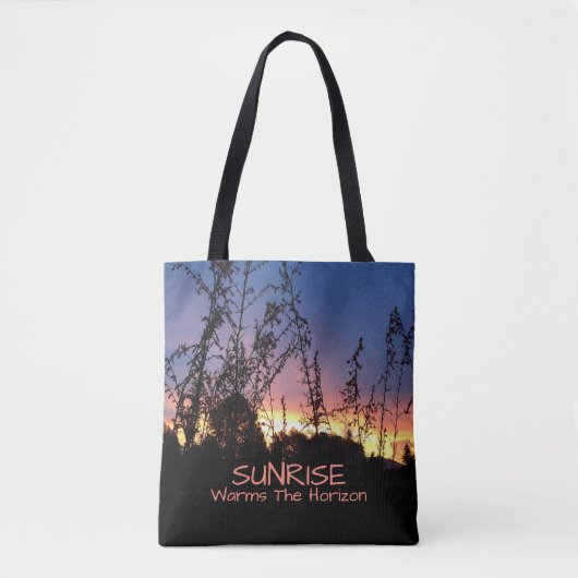 Tote Bag Le lever de soleil rougeoie entre les silhouettes (Devant)