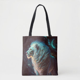 Tote Bag Le Lion Animal Portrait Peinture Faune En Plein Ai