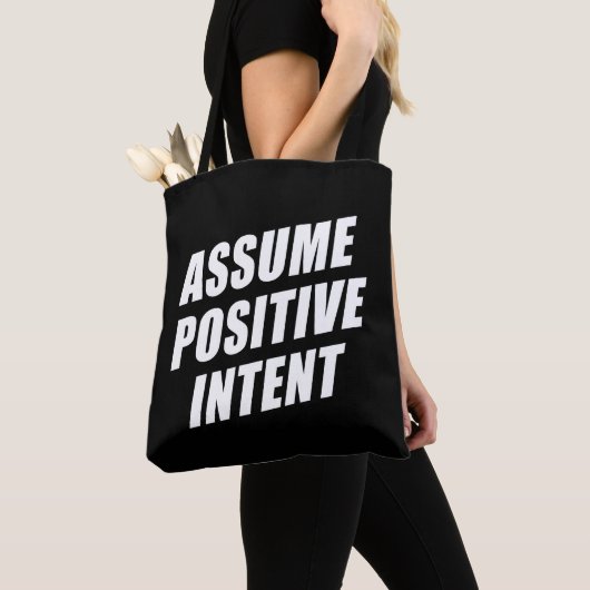 Tote Bag Le Mantra Message D'Affirmation Suppose Une Intent (De près)
