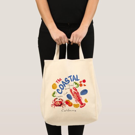 Tote Bag Le Marché de Fruits de Mer Côtiers (Devant (produit))